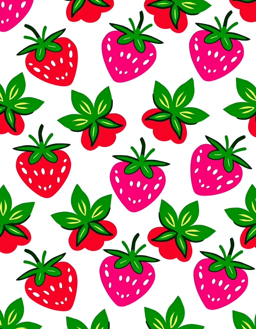 Red Pink Strawberry Garden Rug