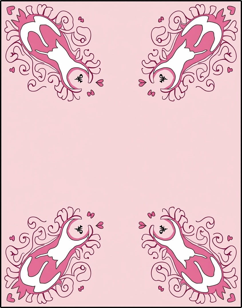 Pink Whimsical Cat Swirls Rug