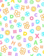 Playful Alphabet Flower Watercolor Rug