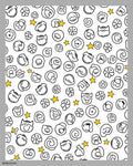 Cute Cartoon Faces Yellow Star Rug