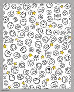 Cute Cartoon Faces Yellow Star Rug