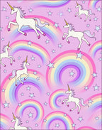 Whimsical Unicorn Rainbow Stars Rug