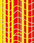 Vibrant Yellow Red Abstract Lines Rug