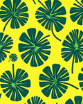Vivid Yellow Green Tropical Fan Rug