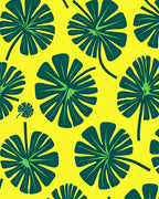 Vivid Yellow Green Tropical Fan Rug