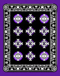 Bold Purple Crest Emblem Black Rug