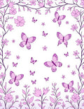 Whimsical Pink Butterfly Floral Meadow Rug