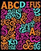 Bold Alphabet Swirl and Curl Rug