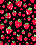 Red Strawberry Black Fruit Scatter Rug