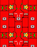 Red Geometric Star Robot Rug