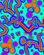 Groovy Purple Orange Swirls Rug