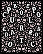 Black Floral Scroll Pop Art Rug