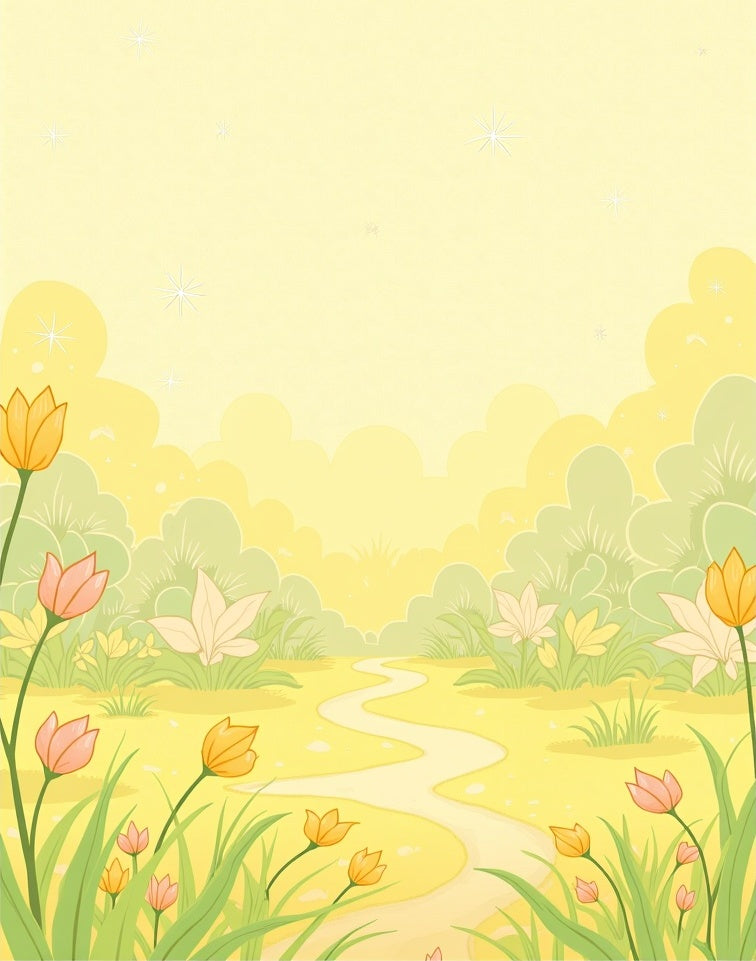 Golden Meadow Spring Floral Path Rug