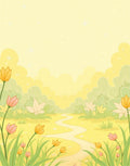 Golden Meadow Spring Floral Path Rug