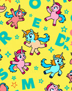 Playful Unicorns And Alphabet Background Rug
