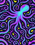 Vibrant Purple Teal Octopus Swirl Rug