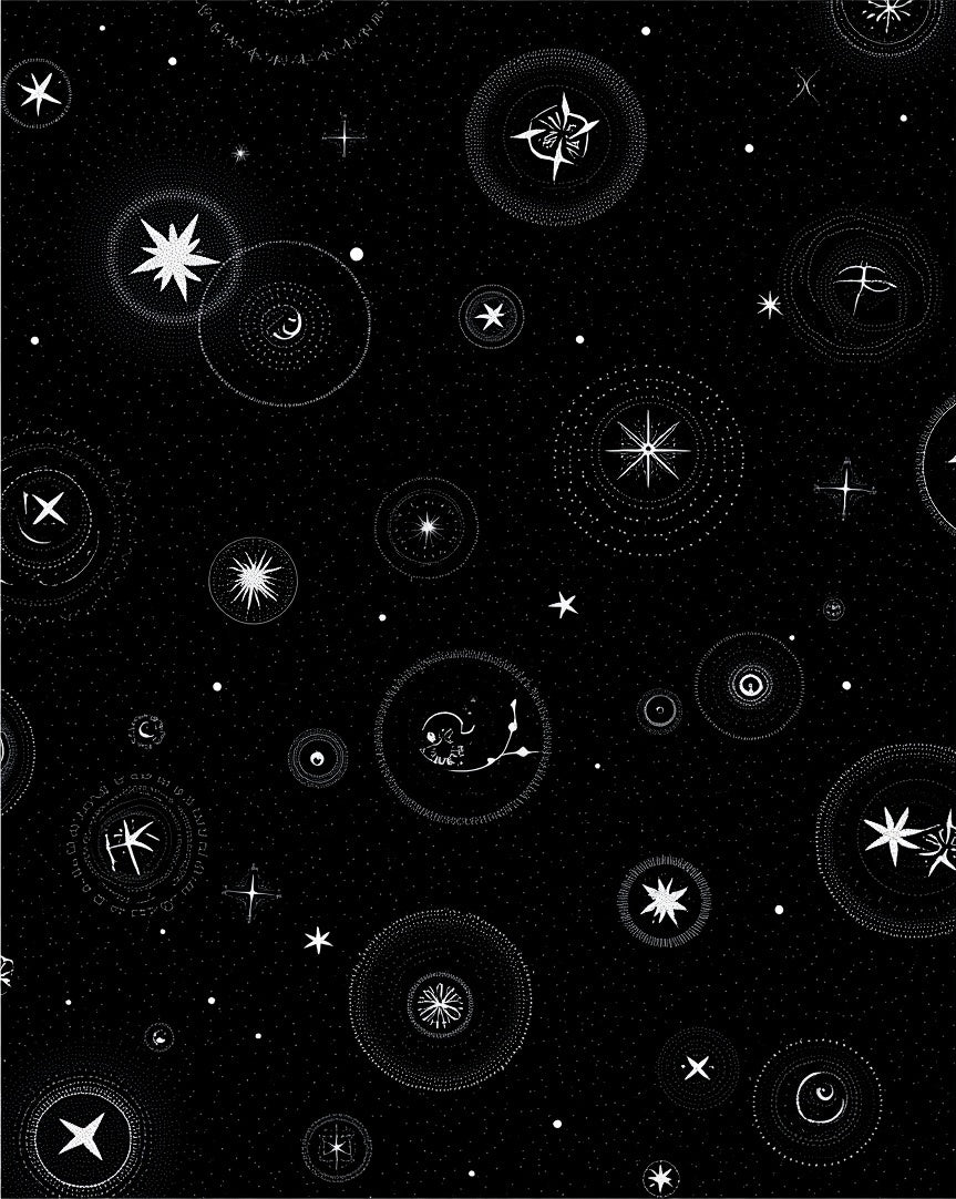Black And White Celestial Starburst Rug