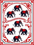 Crimson Elephant Parade Oval Rug