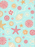 Coral Starfish Citrus Circles Rug