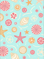 Coral Starfish Citrus Circles Rug