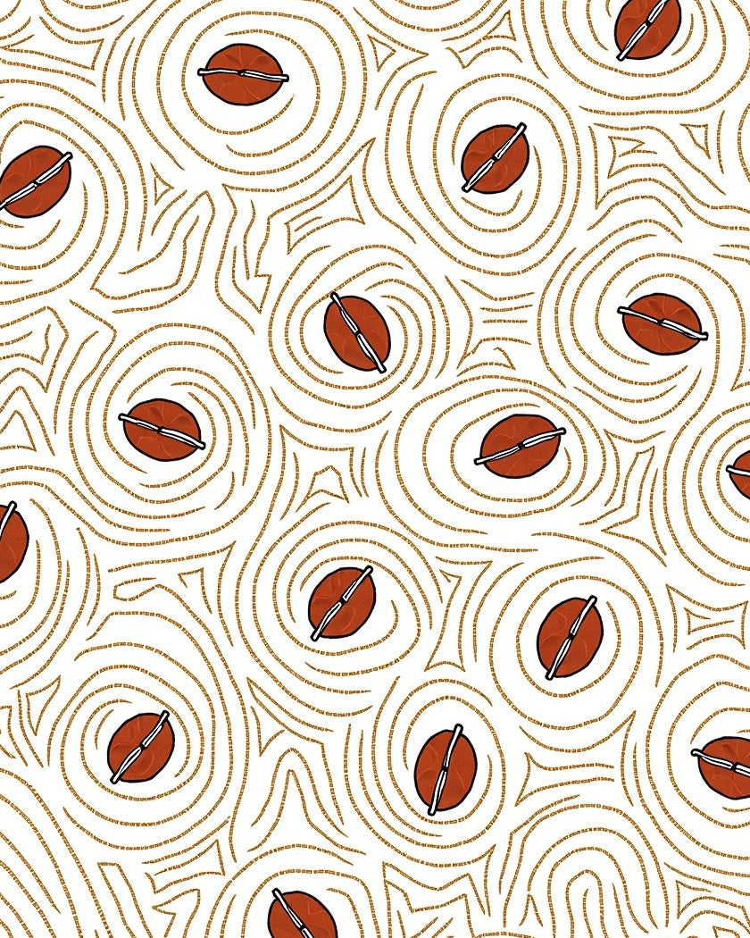 Brown Coffee Bean Swirls Rug