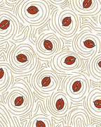 Brown Coffee Bean Swirls Rug