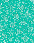 Teal White Turtle Swirl Pattern Rug
