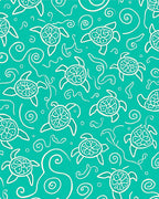 Teal White Turtle Swirl Pattern Rug