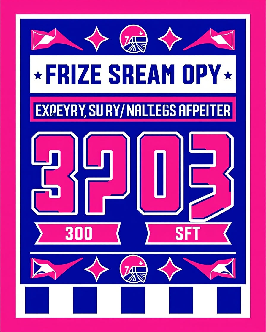 Bold Pink Blue Athletic Numbers Rug