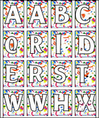 Alphabet Splash Colorful Confetti Rug