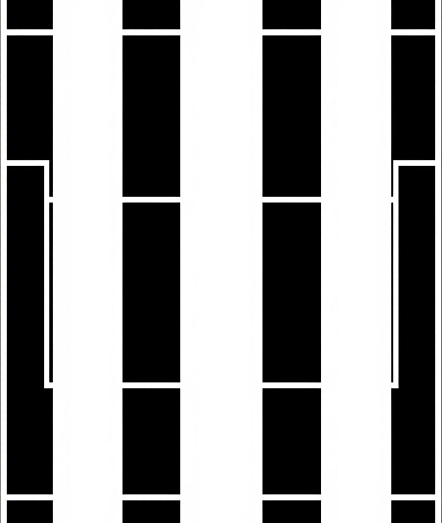 Modern Geometric Black and White Stripes Rug