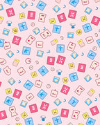 Pink Abstract Figures and Symbols Rug