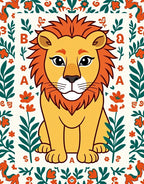 Golden Lion Floral Border Accent Rug