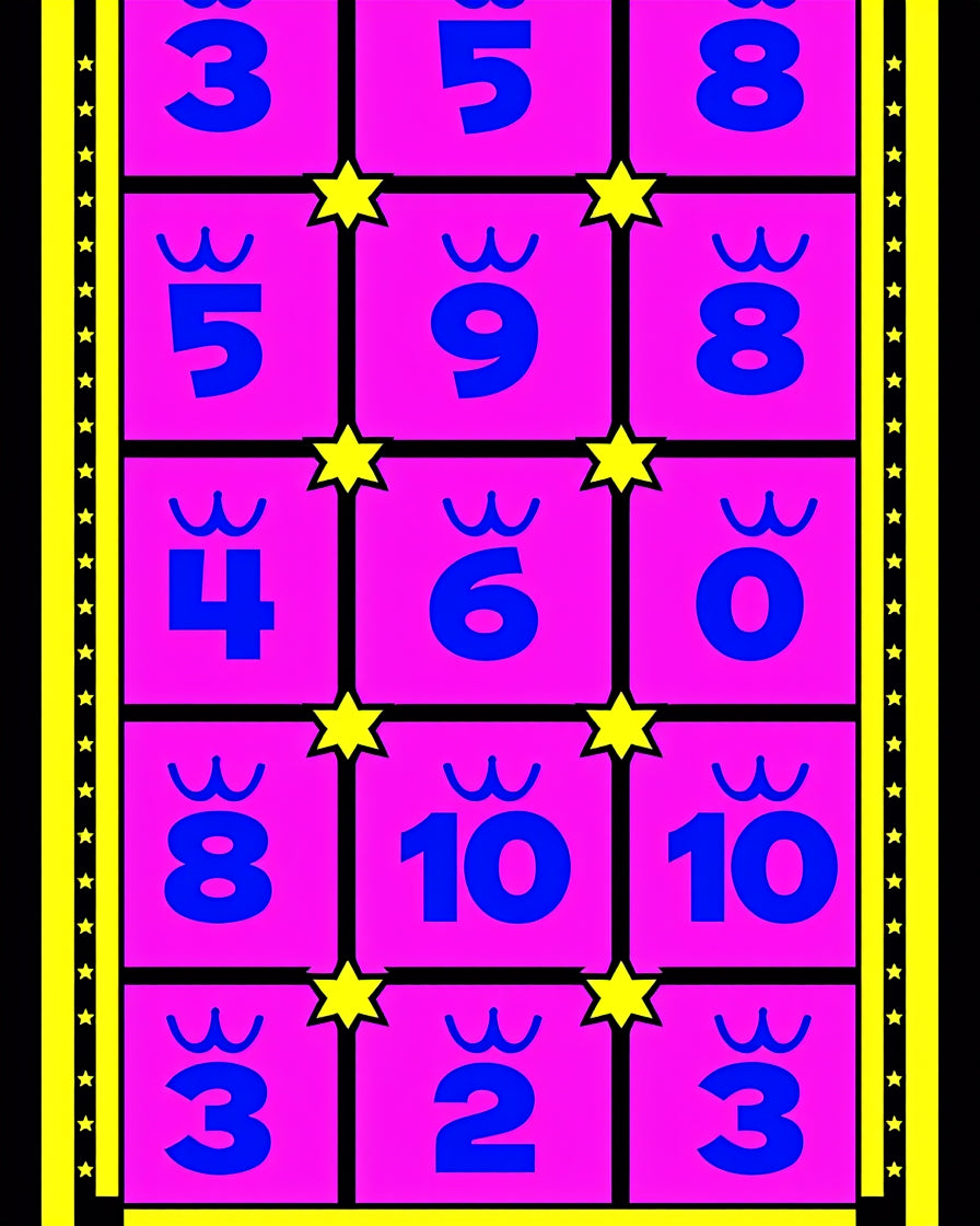 Vibrant Pink Blue Numbers Stars Rug