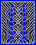 Bold Blue Interlocking Ribbon Art Rug