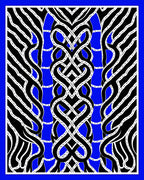 Bold Blue Interlocking Ribbon Art Rug