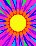 Vibrant Sunburst Bright Floral Rug