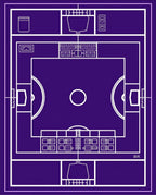 Purple Athletic Court Blueprint Rug