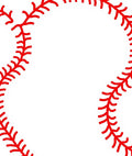 Crimson Baseball Stitch Curve Rug