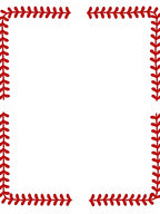 Red Baseball Stitch Border Rug