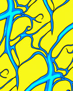 Bright Blue Vein Abstract Rug