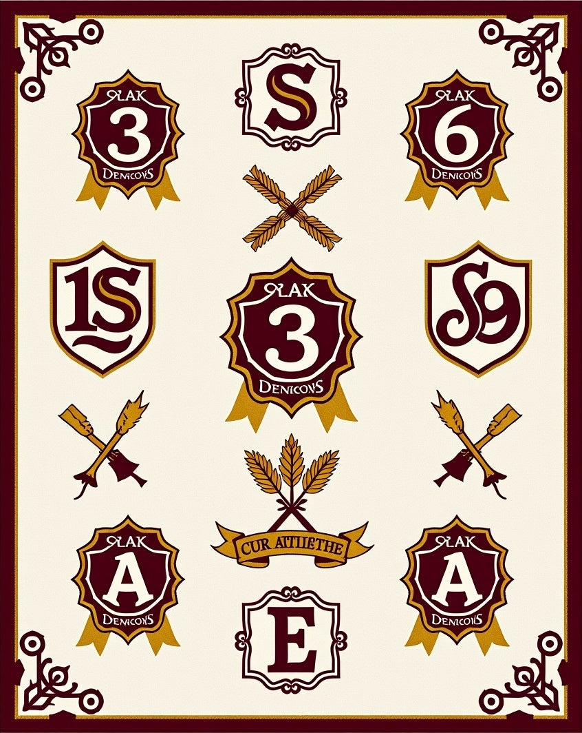 Vintage Emblematic Laurel Crest Rug