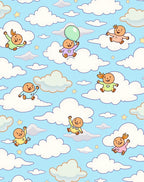 Joyful Babies Floating on Clouds Rug