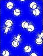 Whimsical Baseball Creatures Exploding Blue Rug