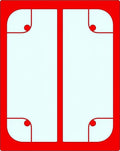 Bold Red Geometric Division Rug