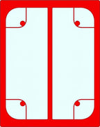 Bold Red Geometric Division Rug