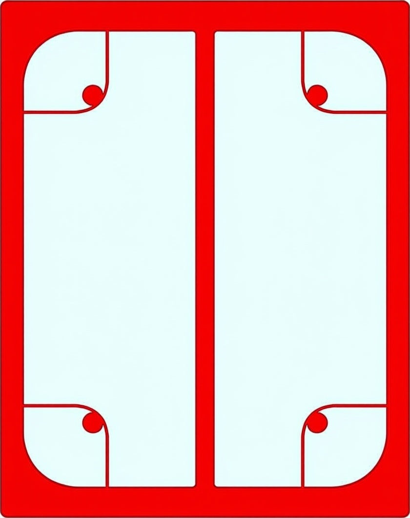 Bold Red Geometric Division Rug