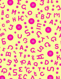 Bright Pink Alphabet Collage Background Rug