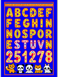 Yellow Blue Alphabet Animals Numbers Rug