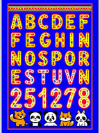 Yellow Blue Alphabet Animals Numbers Rug